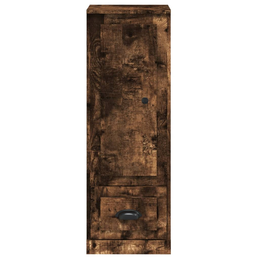 Hoge Kast 36X35,5X103,5 Cm Bewerkt Hout Gerookt Eikenkleurig