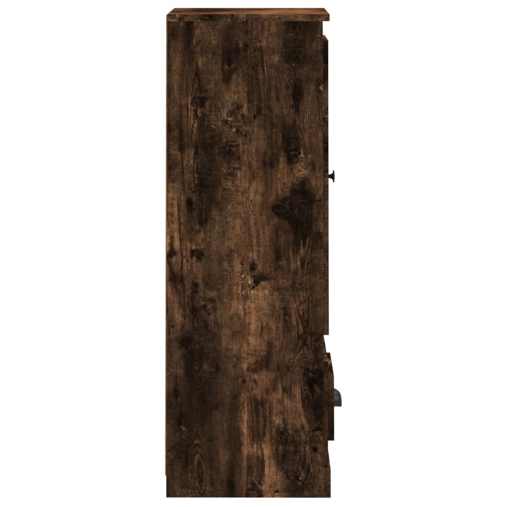 Hoge Kast 36X35,5X103,5 Cm Bewerkt Hout Gerookt Eikenkleurig