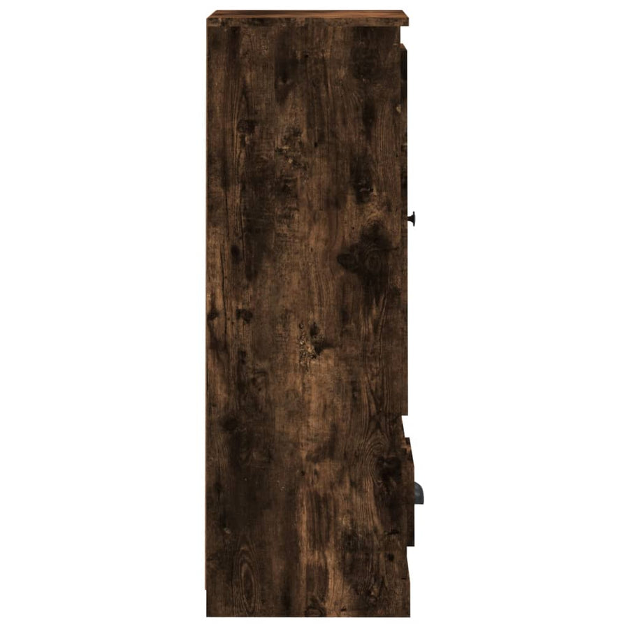 Hoge Kast 36X35,5X103,5 Cm Bewerkt Hout Gerookt Eikenkleurig