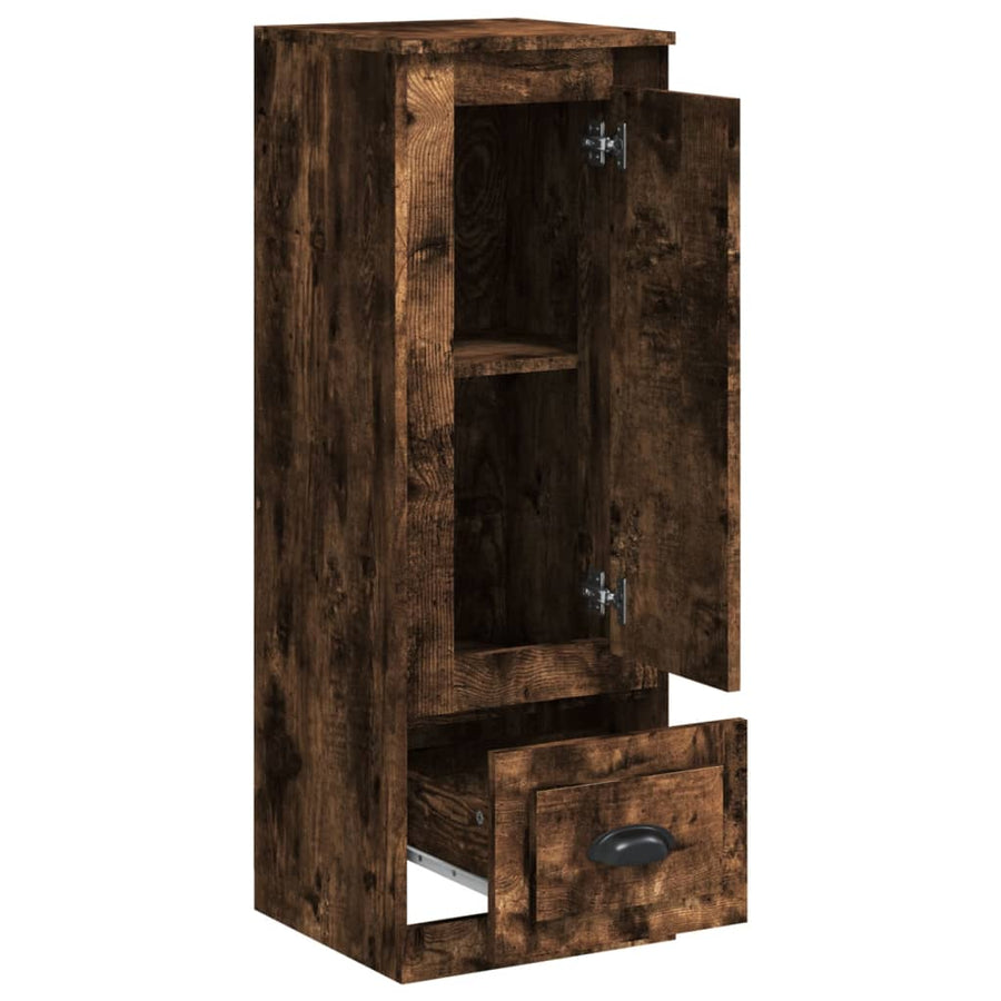 Hoge Kast 36X35,5X103,5 Cm Bewerkt Hout Gerookt Eikenkleurig