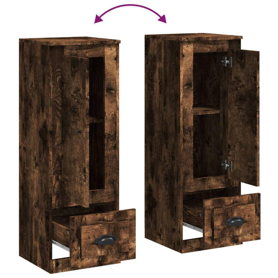 Hoge Kast 36X35,5X103,5 Cm Bewerkt Hout Gerookt Eikenkleurig