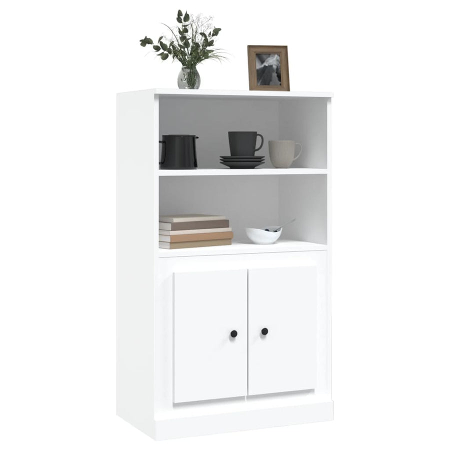 Hoge Kast 60X35,5X103,5 Cm Bewerkt Hout Wit