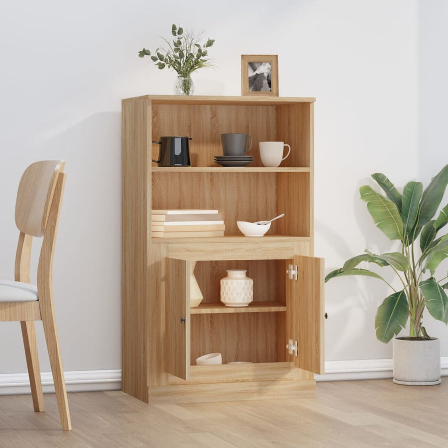 Hoge Kast 60X35,5X103,5 Cm Bewerkt Hout Sonoma Eikenkleurig