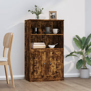 Hoge kast 60x35,5x103,5 cm bewerkt hout gerookt eiken