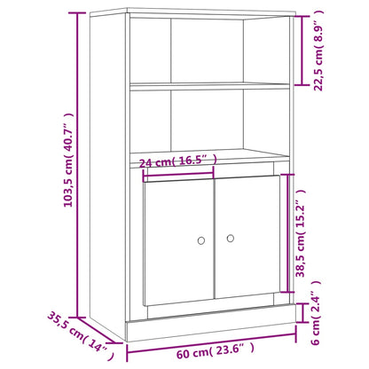 Hoge Kast 60X35,5X103,5 Cm Bewerkt Hout Grijs Sonoma Eikenkleur