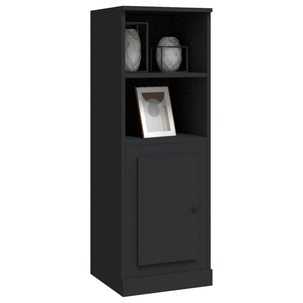 Hoge Kast 36X35,5X103,5 Cm Bewerkt Hout Zwart