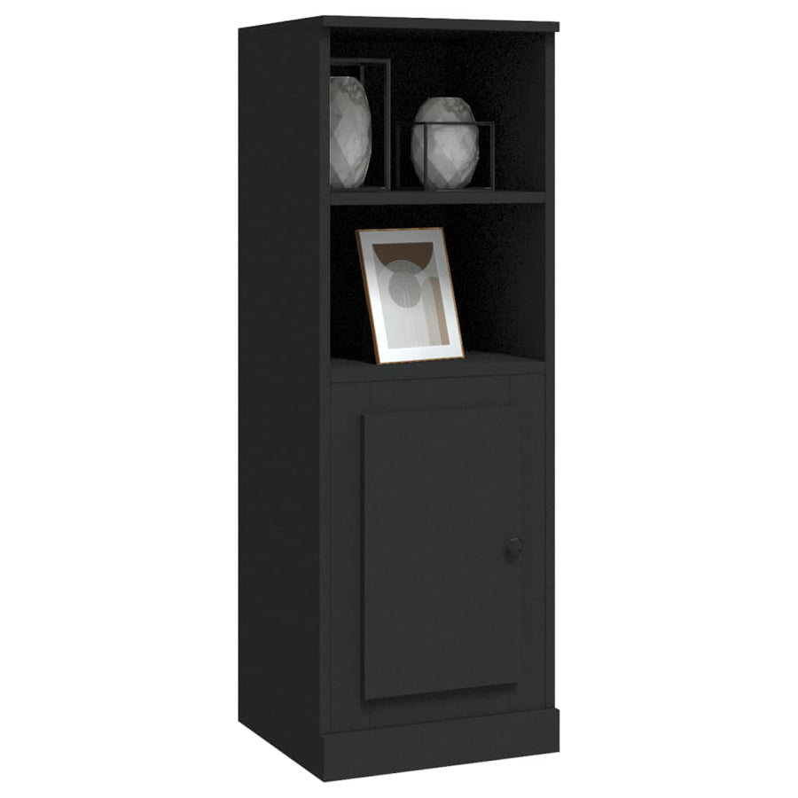 Hoge Kast 36X35,5X103,5 Cm Bewerkt Hout Zwart