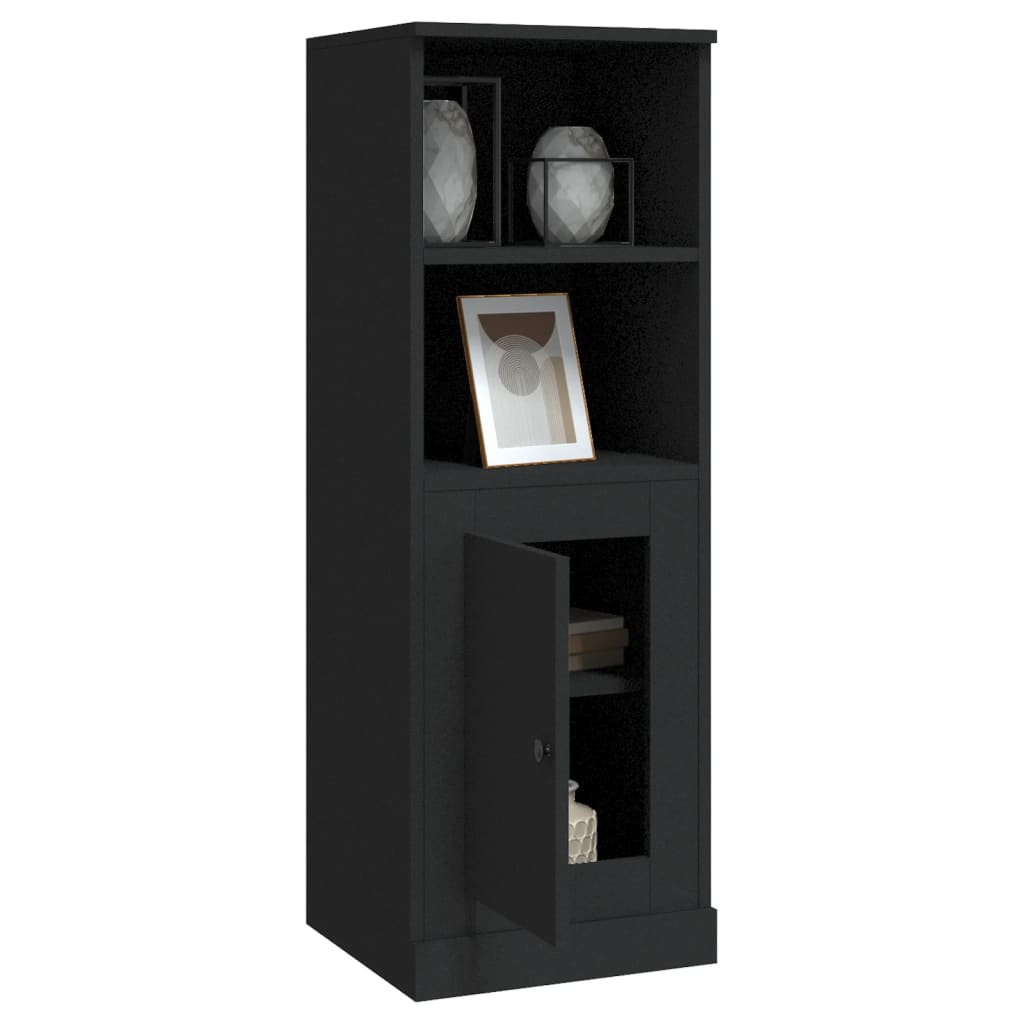 Hoge Kast 36X35,5X103,5 Cm Bewerkt Hout Zwart