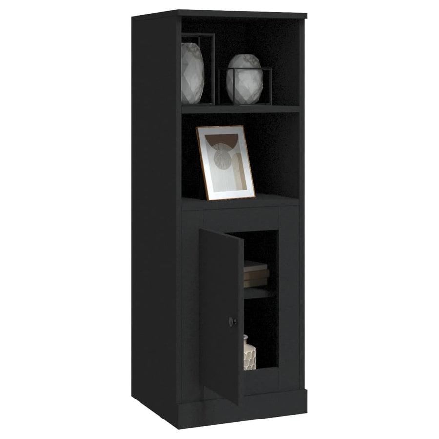 Hoge Kast 36X35,5X103,5 Cm Bewerkt Hout Zwart