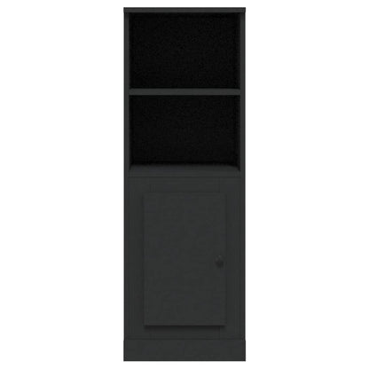 Hoge Kast 36X35,5X103,5 Cm Bewerkt Hout Zwart