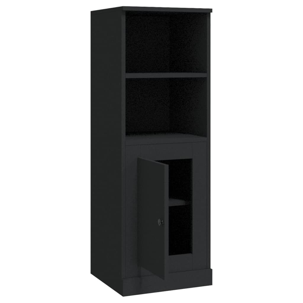 Hoge Kast 36X35,5X103,5 Cm Bewerkt Hout Zwart