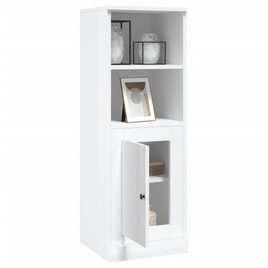 Hoge Kast 36X35,5X103,5 Cm Bewerkt Hout Hoogglans Wit