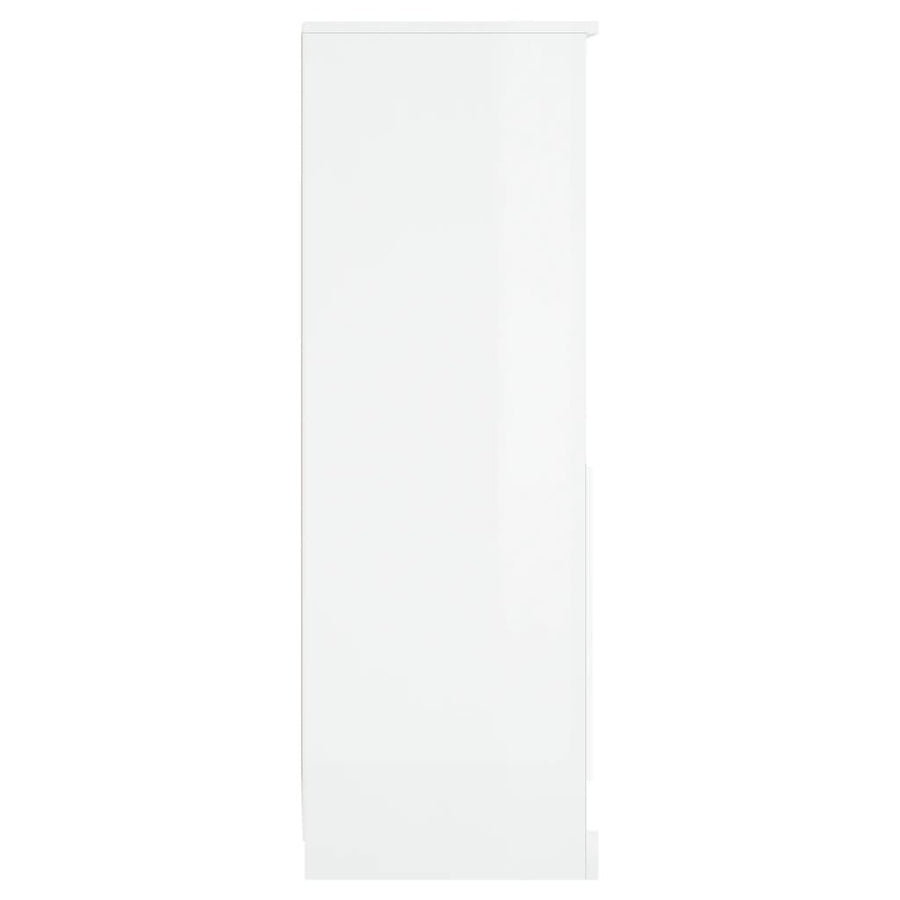 Hoge Kast 36X35,5X103,5 Cm Bewerkt Hout Hoogglans Wit