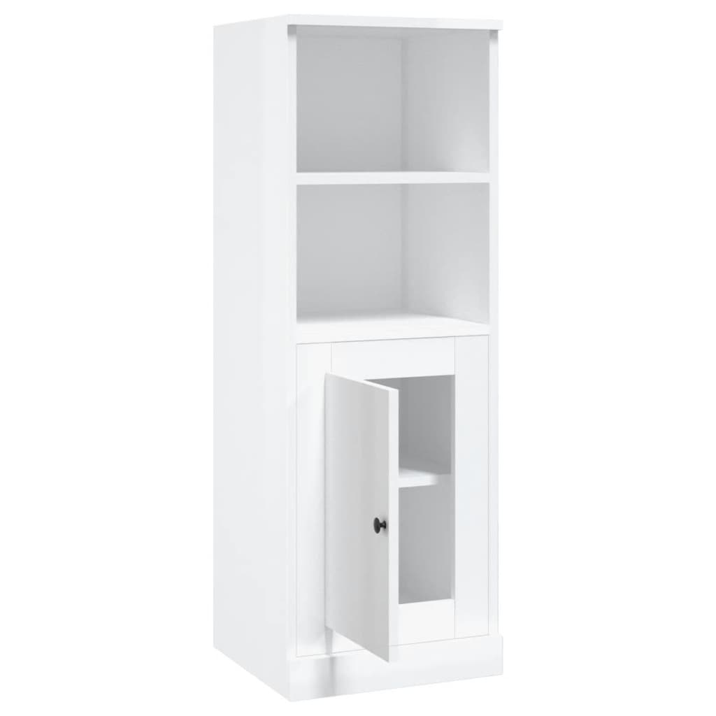 Hoge Kast 36X35,5X103,5 Cm Bewerkt Hout Hoogglans Wit