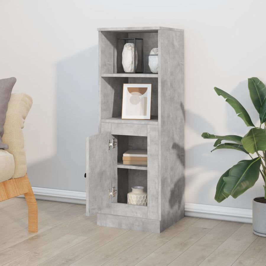 Hoge Kast 36X35,5X103,5 Cm Bewerkt Hout Betongrijs