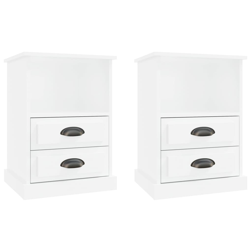 Nachtkastjes 2 St 43X36X60 Cm Hoogglans Wit