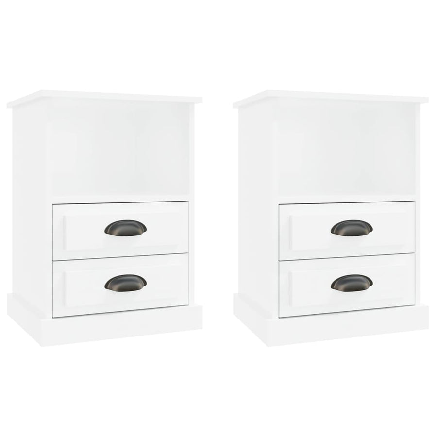 Nachtkastjes 2 St 43X36X60 Cm Hoogglans Wit