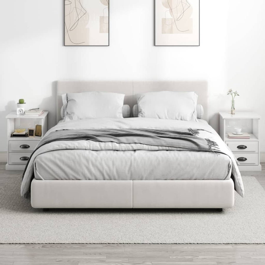 Nachtkastjes 2 St 43X36X60 Cm Hoogglans Wit