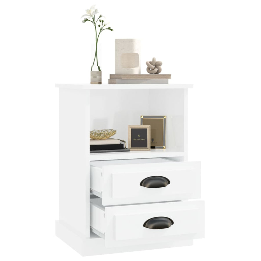 Nachtkastjes 2 St 43X36X60 Cm Hoogglans Wit
