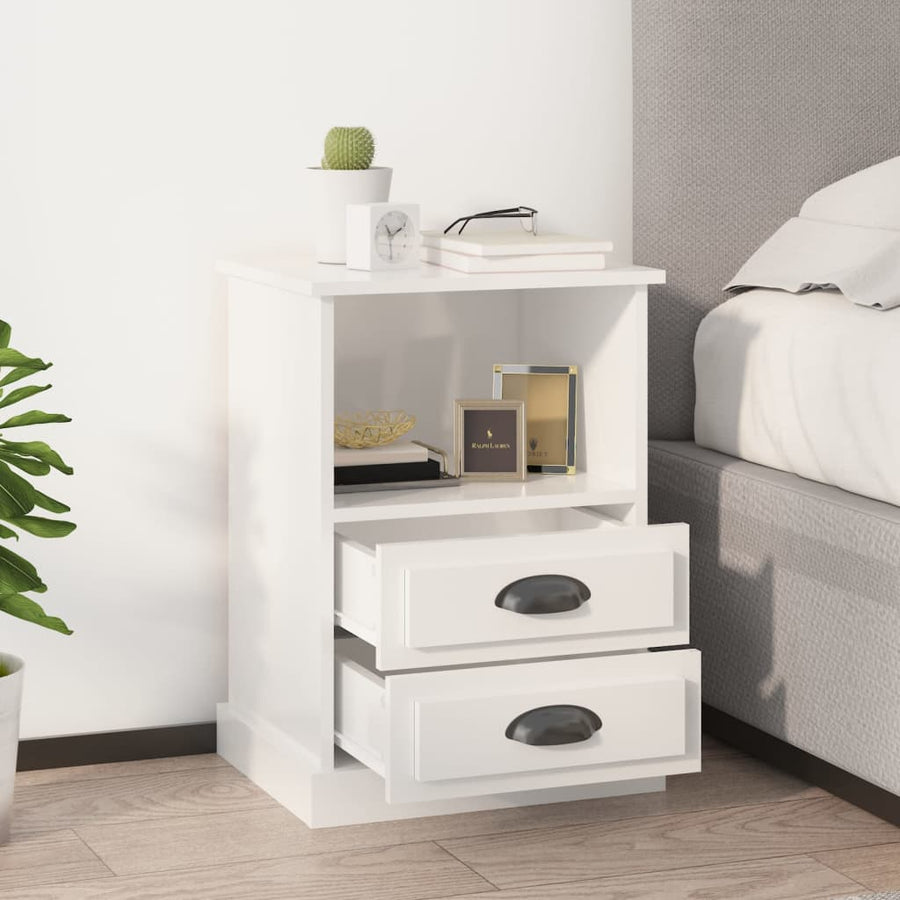 Nachtkastjes 2 St 43X36X60 Cm Hoogglans Wit
