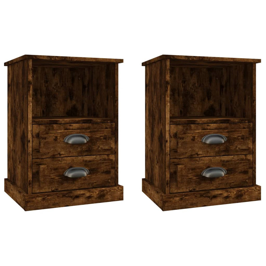 Nachtkastjes 2 St 43X36X60 Cm Gerookt Eikenkleurig