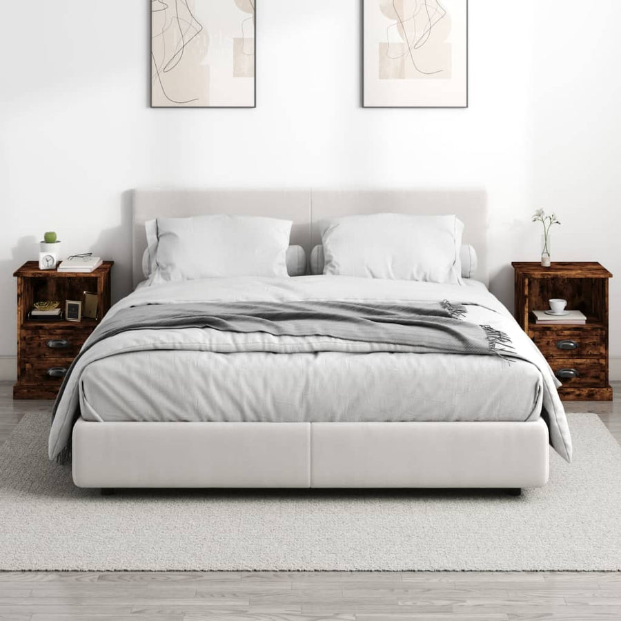 Nachtkastjes 2 St 43X36X60 Cm Gerookt Eikenkleurig