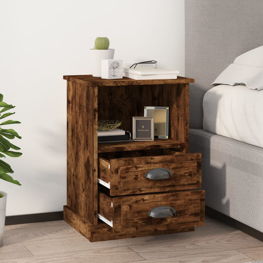 Nachtkastjes 2 St 43X36X60 Cm Gerookt Eikenkleurig
