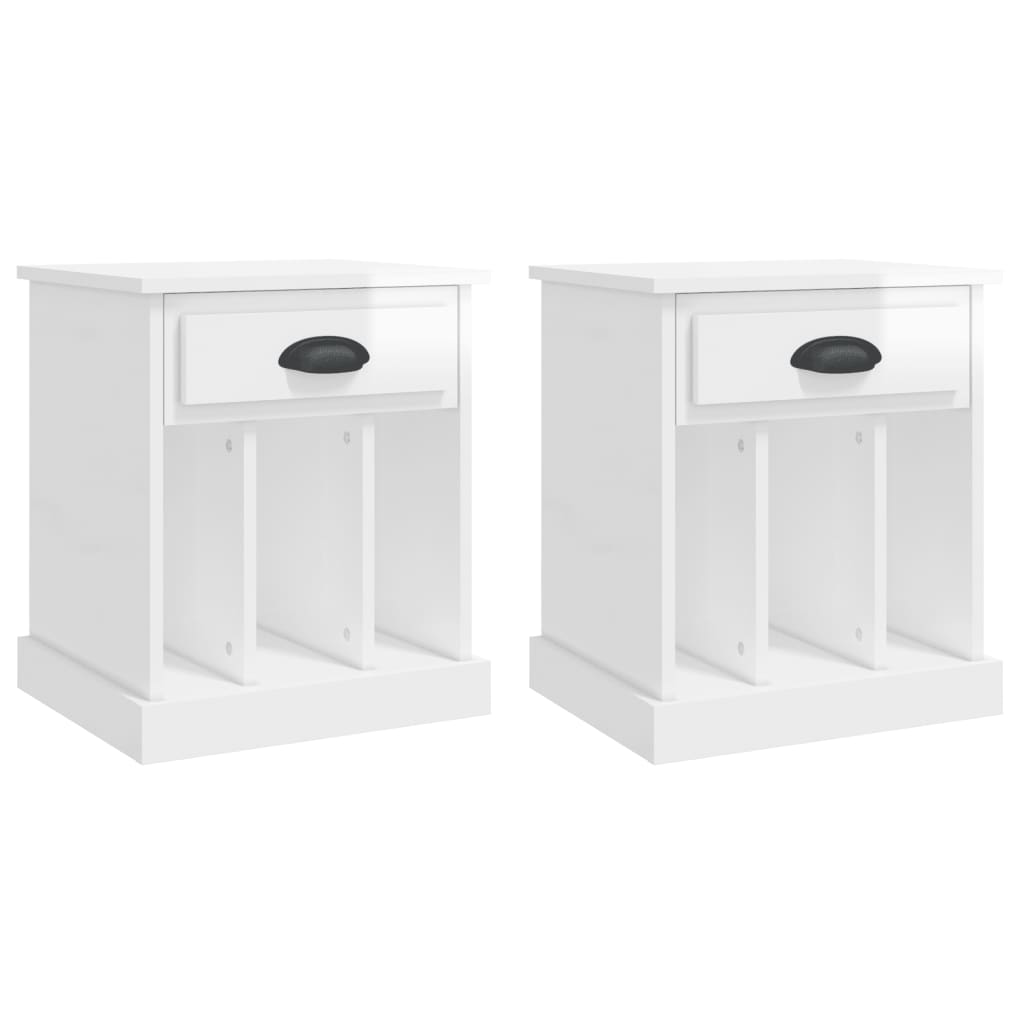 Nachtkastjes 2 St 43X36X50 Cm Hoogglans Wit
