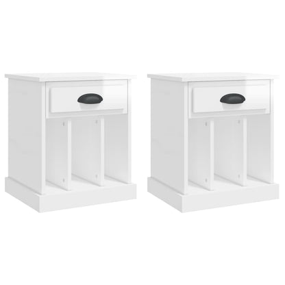 Nachtkastjes 2 St 43X36X50 Cm Hoogglans Wit
