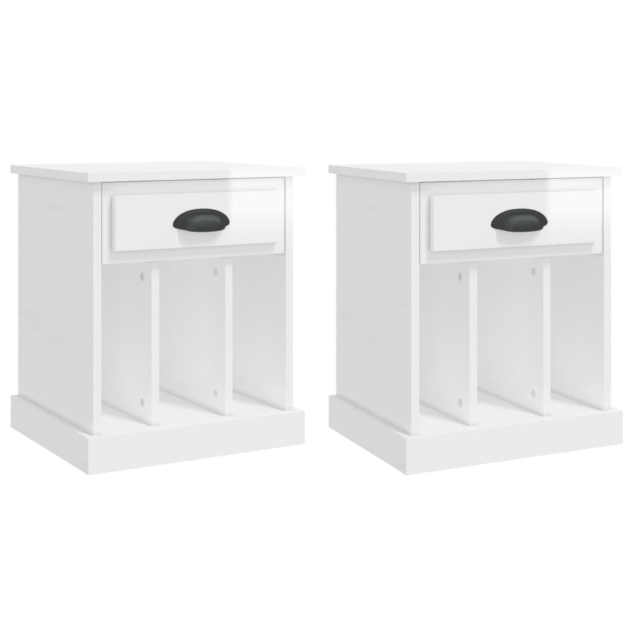 Nachtkastjes 2 St 43X36X50 Cm Hoogglans Wit