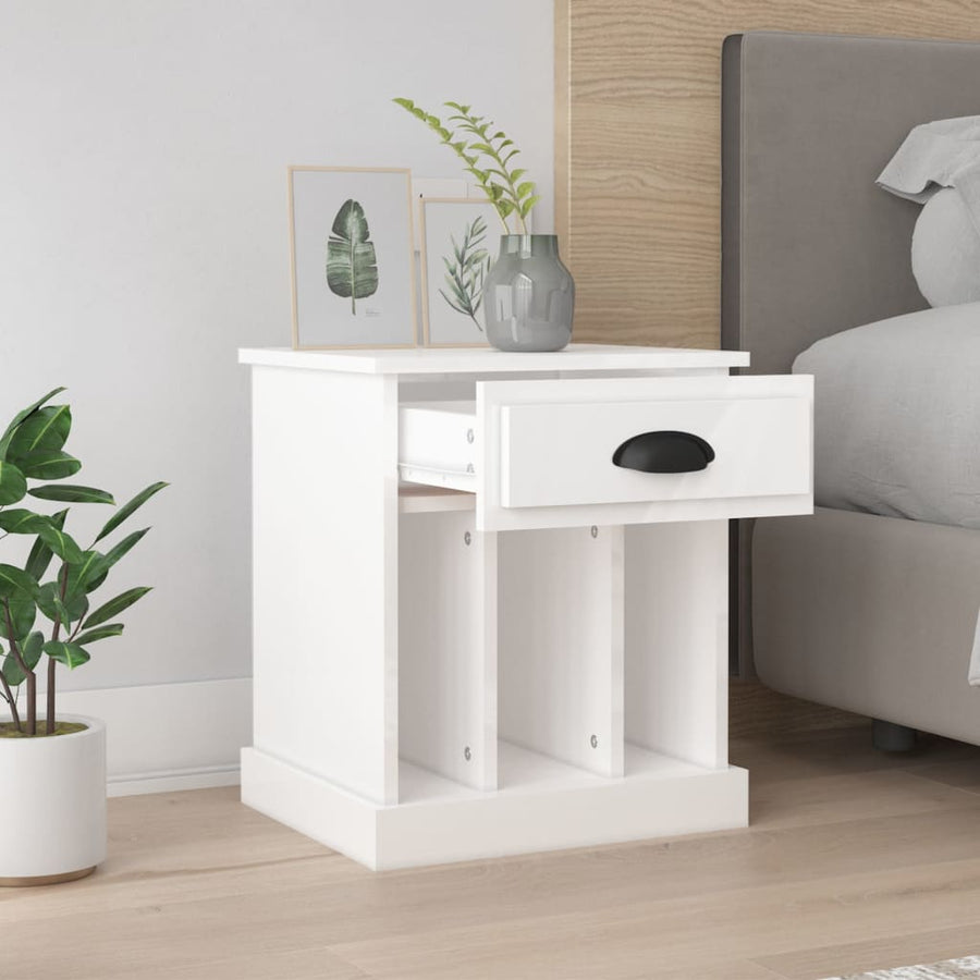 Nachtkastjes 2 St 43X36X50 Cm Hoogglans Wit