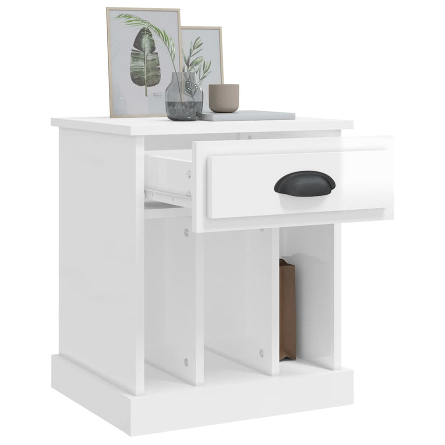 Nachtkastjes 2 St 43X36X50 Cm Hoogglans Wit