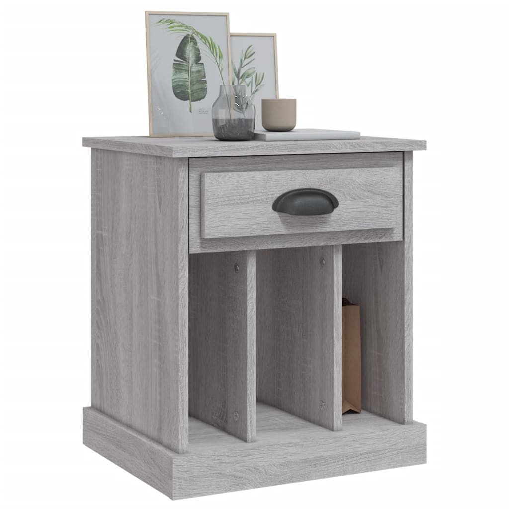 Nachtkastje 43X36X50 Cm Grijs Sonoma Eikenkleurig