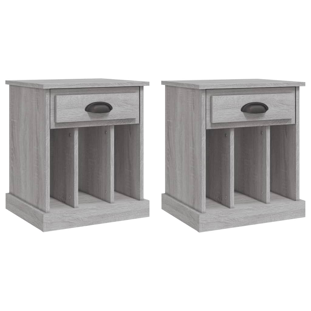 Nachtkastjes 2 St 43X36X50 Cm Grijs Sonoma Eikenkleurig