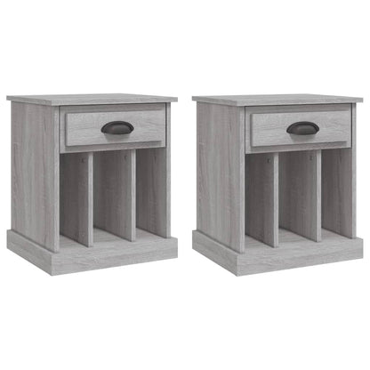 Nachtkastjes 2 St 43X36X50 Cm Grijs Sonoma Eikenkleurig