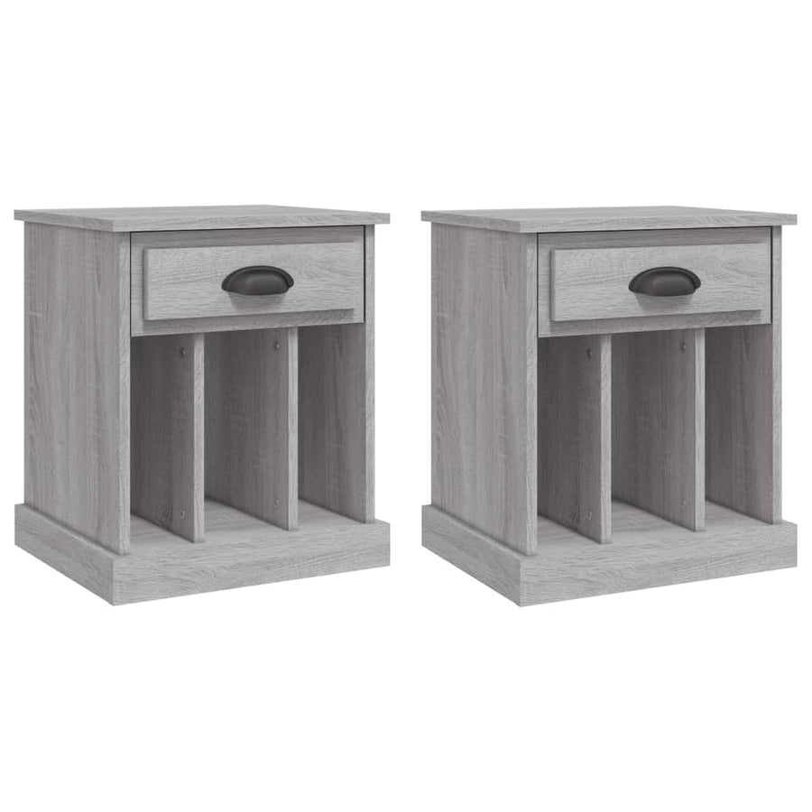Nachtkastjes 2 St 43X36X50 Cm Grijs Sonoma Eikenkleurig