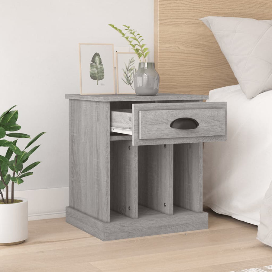 Nachtkastjes 2 St 43X36X50 Cm Grijs Sonoma Eikenkleurig