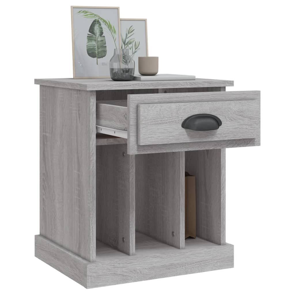 Nachtkastjes 2 St 43X36X50 Cm Grijs Sonoma Eikenkleurig