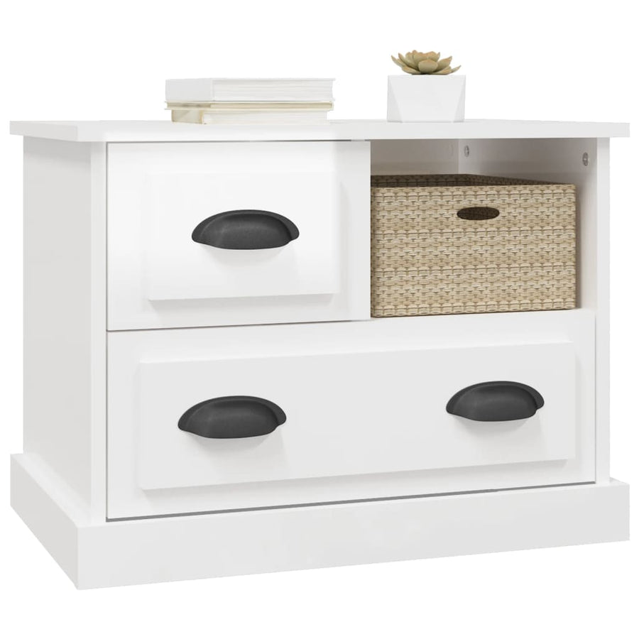 Nachtkastje 60X39X45 Cm Hoogglans Wit