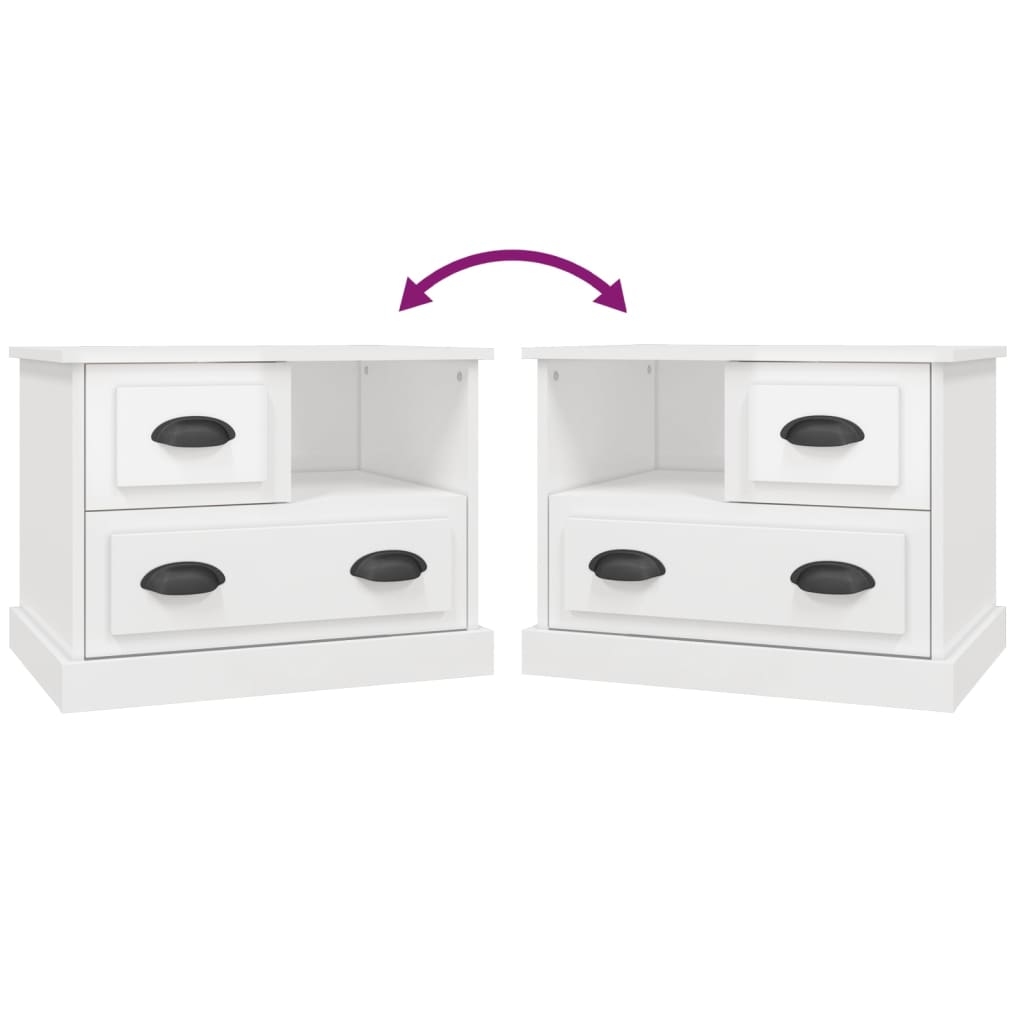 Nachtkastje 60X39X45 Cm Hoogglans Wit