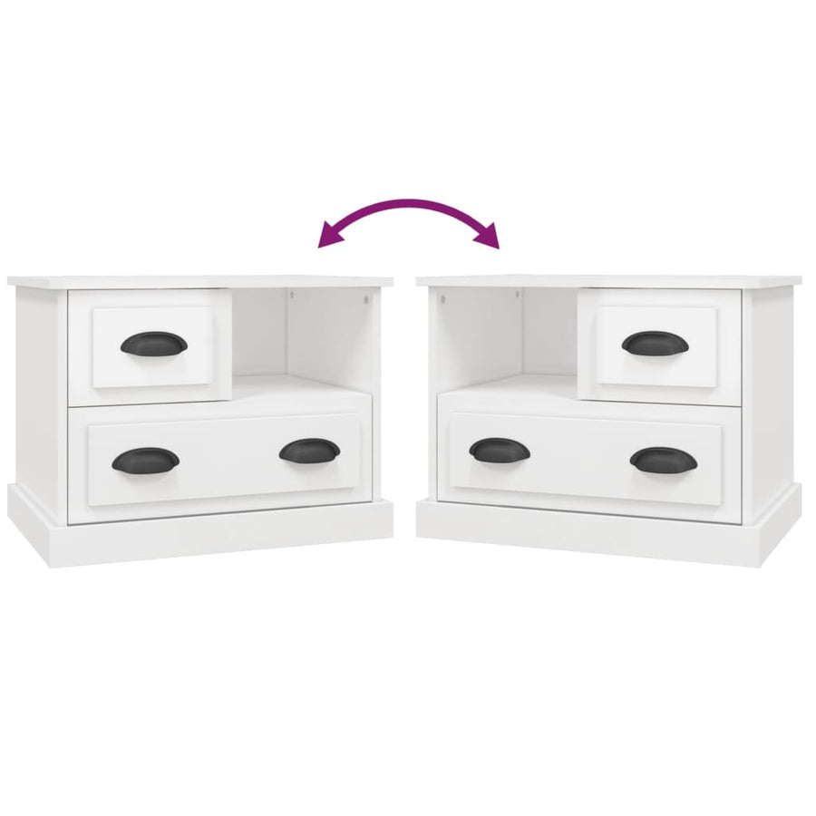 Nachtkastje 60X39X45 Cm Hoogglans Wit