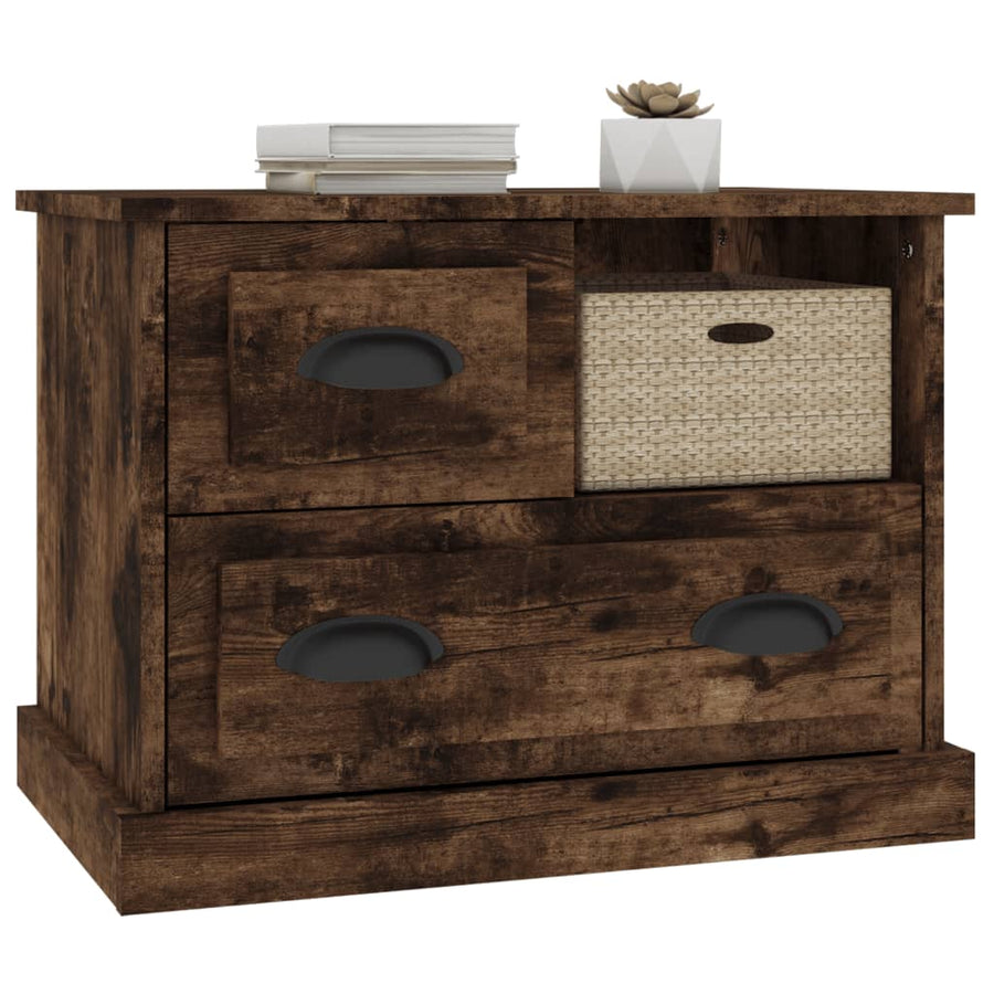 Nachtkastje 60X39X45 Cm Gerookt Eikenkleurig