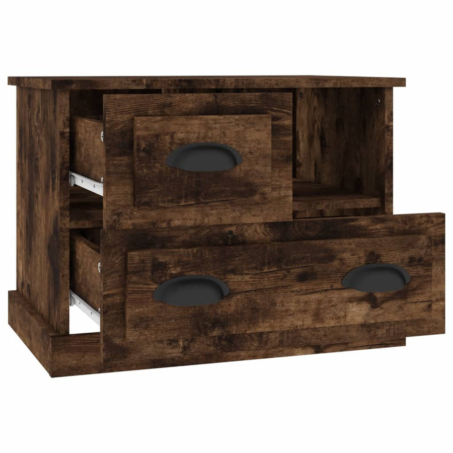 Nachtkastje 60X39X45 Cm Gerookt Eikenkleurig
