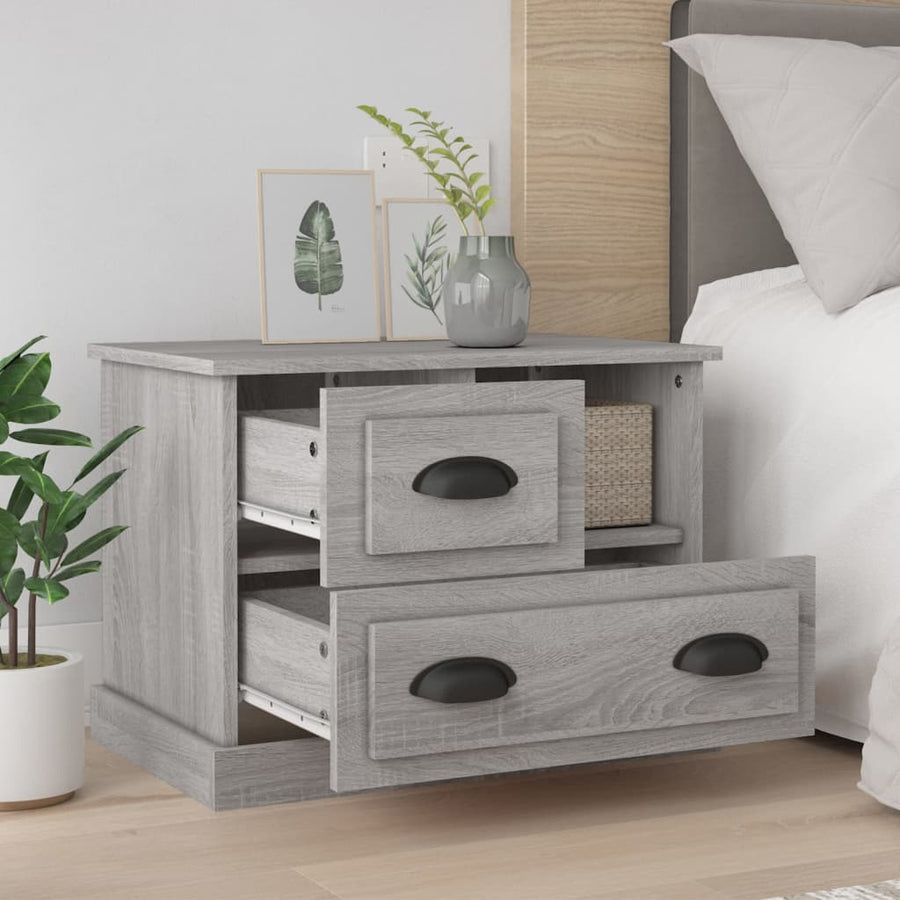 Nachtkastje 60X39X45 Cm Grijs Sonoma Eikenkleurig