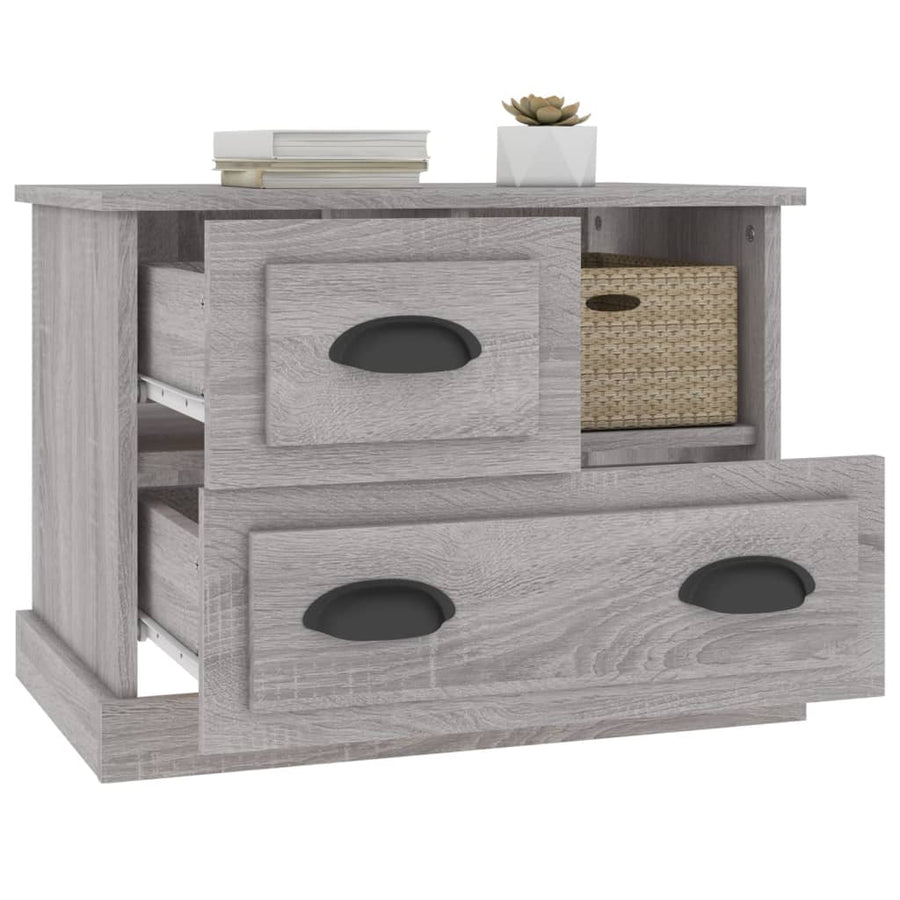 Nachtkastje 60X39X45 Cm Grijs Sonoma Eikenkleurig