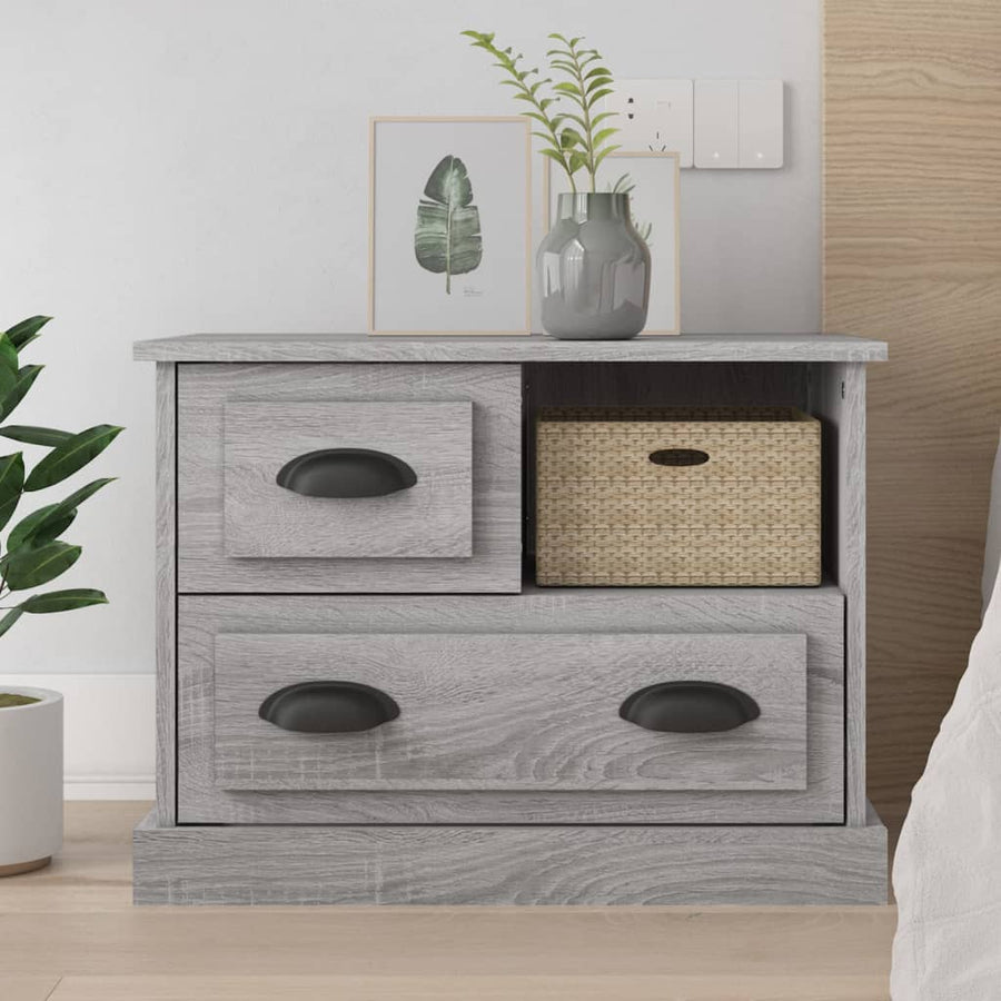 Nachtkastje 60X39X45 Cm Grijs Sonoma Eikenkleurig