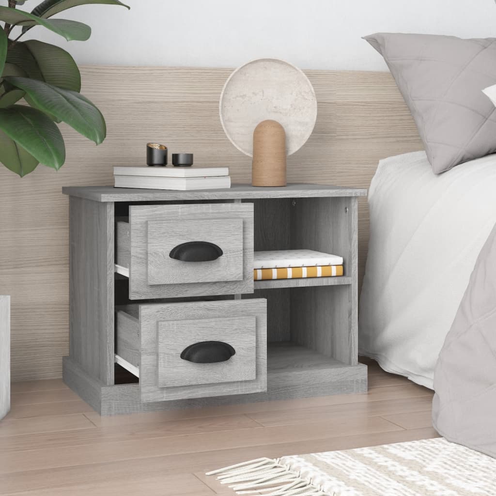 Nachtkastje 60X35,5X45 Cm Grijs Sonoma Eikenkleurig