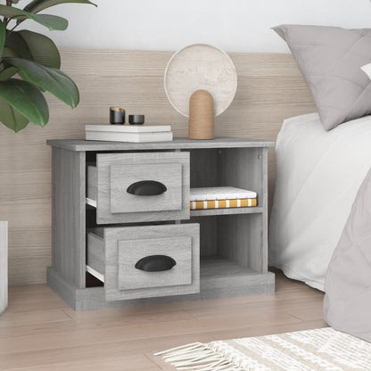 Nachtkastje 60X35,5X45 Cm Grijs Sonoma Eikenkleurig