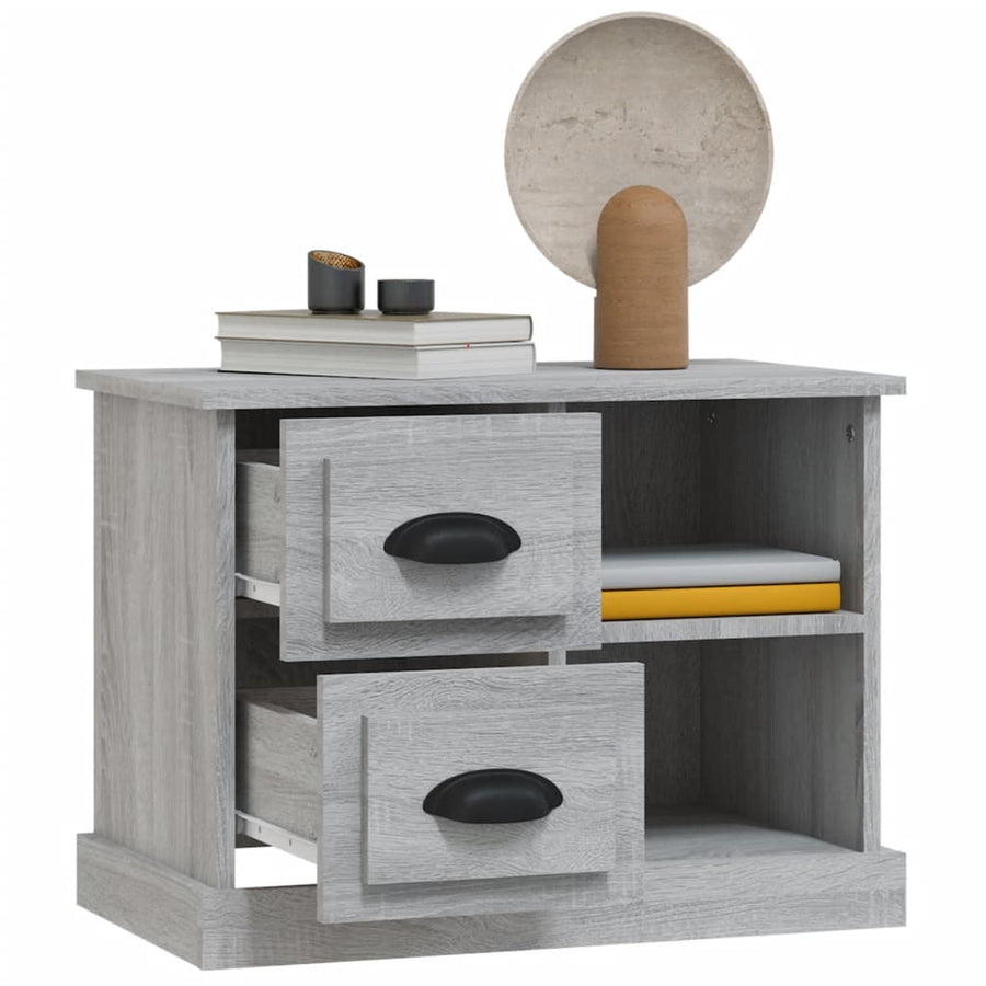 Nachtkastje 60X35,5X45 Cm Grijs Sonoma Eikenkleurig