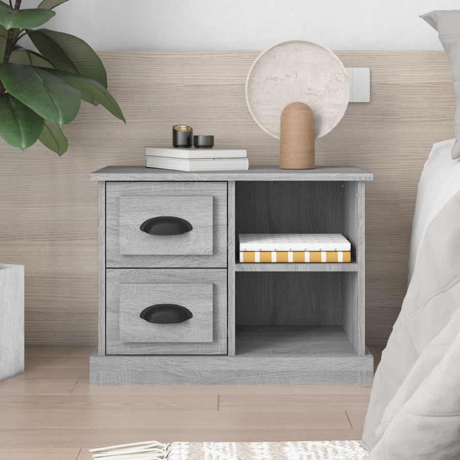Nachtkastje 60X35,5X45 Cm Grijs Sonoma Eikenkleurig